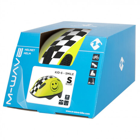 fietshelm Kid Smile junior ABS neongeel maat 46-52 cm/XS