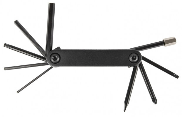 multitool 10 functies 2/3/4/5/6/8 mm T20/25 staal zwart
