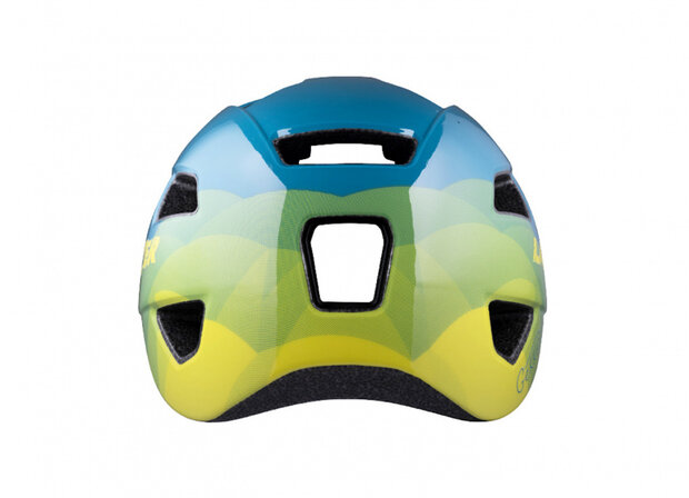 kinderhelm Gekko junior blauw/geel maat 50-56 cm