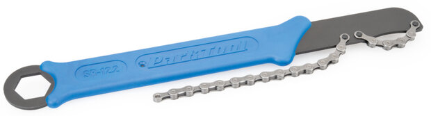kettingzweep 36,2 x 8,4 cm 7-12 speed staal blauw