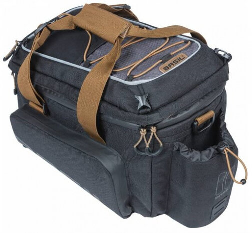 bagagedragertas Miles 9-36 liter tarpaulin zwart/bruin