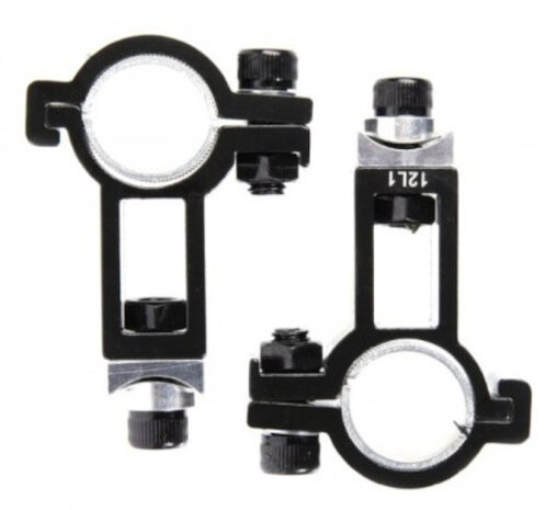 bevestiging opzetstuur 25,4/31,8 mm staal zwart 2 stuks