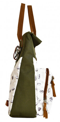 fietstas picknick 36 cm nylon groen/wit 16-delig