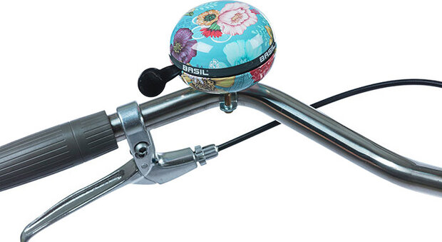 fietsbel Bloom Field dames 80 mm RVS blauw
