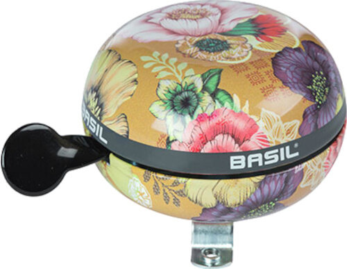 fietsbel Bloom Field dames 80 mm RVS geel/blauw