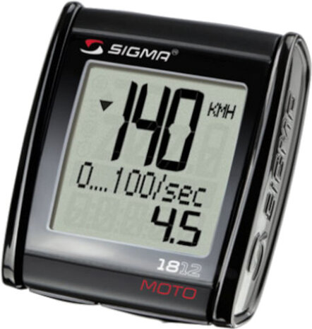 motorfietscomputer MC 18.12 Sport 7 x 3 cm zwart 5-delig