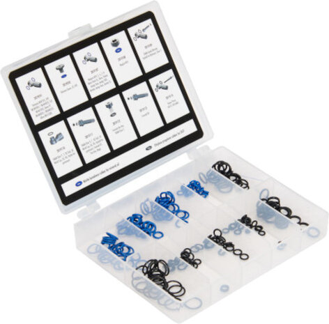 o-ringen rubber zwart/blauw 200 stuks