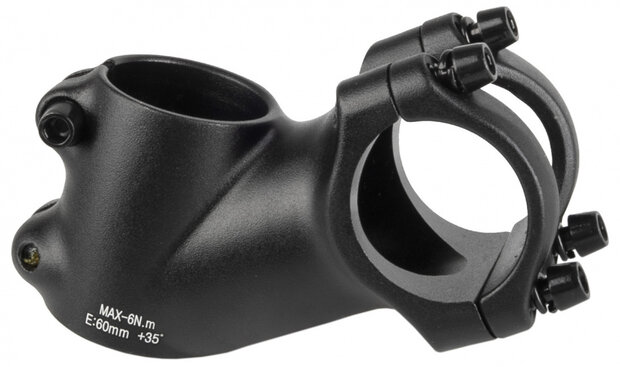 stuurpen ahead 80/31,8 mm 35&deg; aluminium matzwart