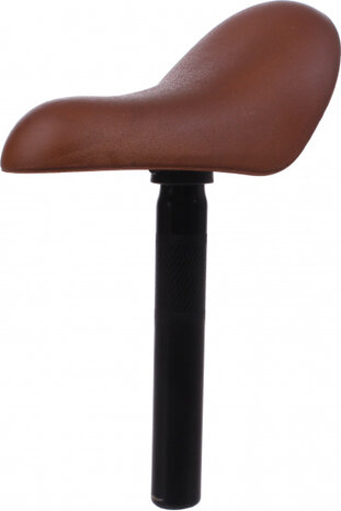 fietszadel junior 18 x 10,5 cm rubber/staal bruin/zwart