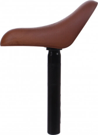 fietszadel junior 18 x 10,5 cm rubber/staal bruin/zwart