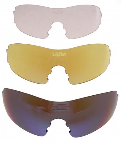 lenzenset fietsbril M1-S blauw/geel/transparant