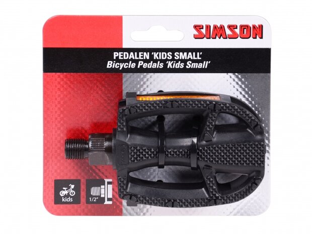 pedalen Kids Small 1/2 inch reflectie zwart per set