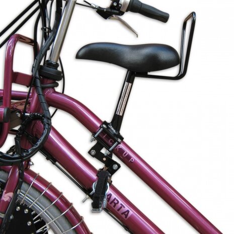 fietszitje damesfiets dubbele stang zwart - model 1