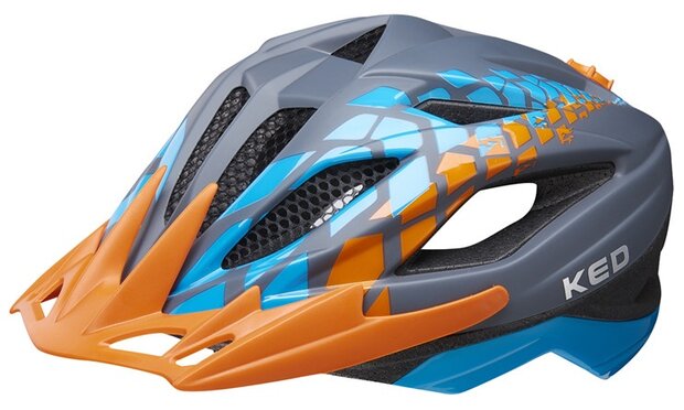 fietshelm Street Junior Pro grijs/oranje maat 53-58 cm