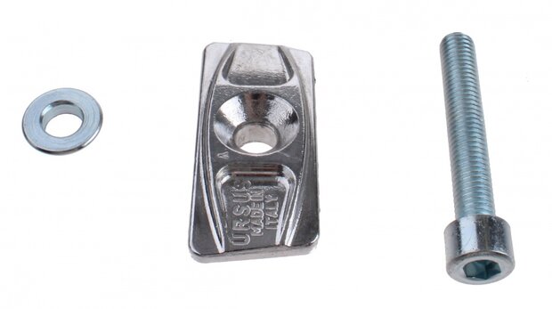 aluminium plaat met inbusbout M10x60 zilver