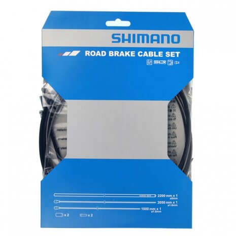 remkabelset Road SIL-Tec zwart 10-delig