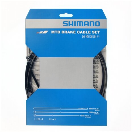 remkabelset MTB 1,6 mm RVS zwart 9-delig