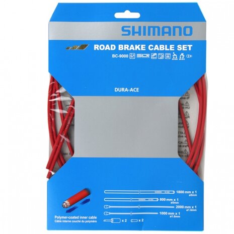 remkabelset Dura-Ace BC-9000 rood 8-delig