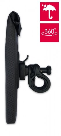 fietshouder met hoes 17 x 8 cm zwart 2-delig