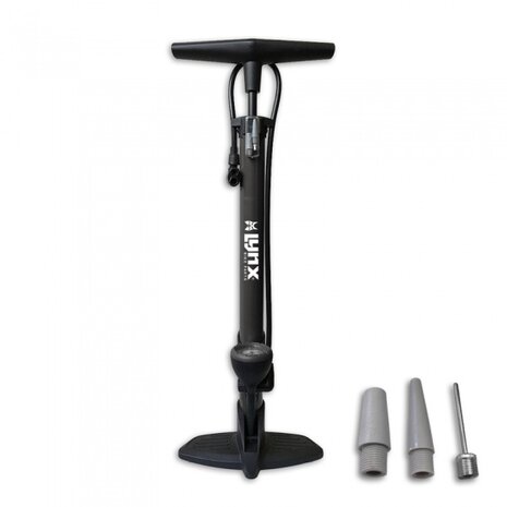 fietspomp met manometer 6 Bar staal 68 cm grijs/zwart