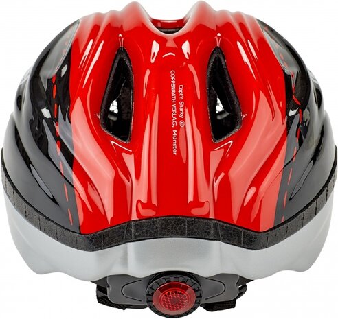 fietshelm Meggy Sharky jongens zwart/rood maat 49-55 cm