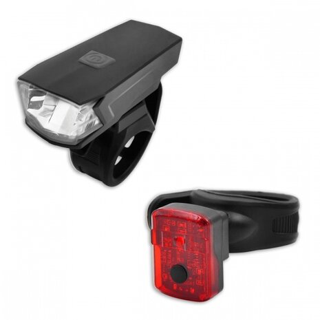 verlichtingsset High Power oplaadbaar led zwart