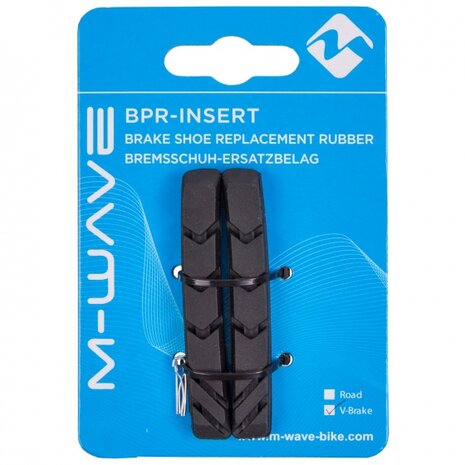 remblokrubbers V-brake 72 mm zwart