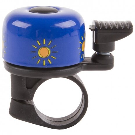fietsbel Mini-Mix aluminium 35 mm blauw