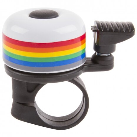 fietsbel Mini-Mix aluminium 35 mm wit