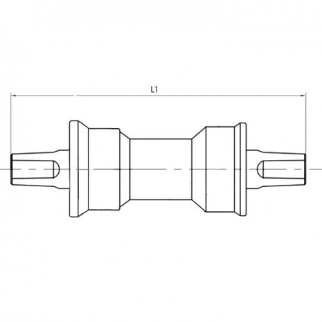 vervangende trapas 136 mm zilver