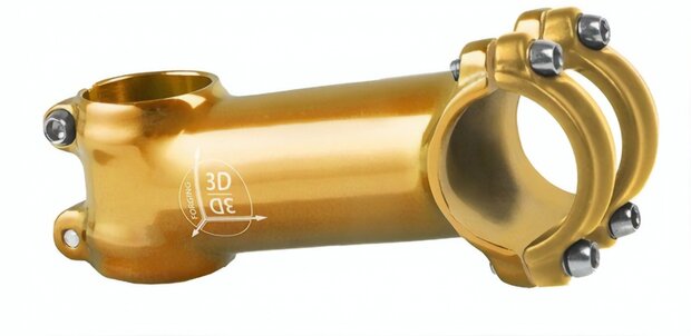 stuurpen voorbouw vast 28,57/100/31,8 mm 7&deg; goud