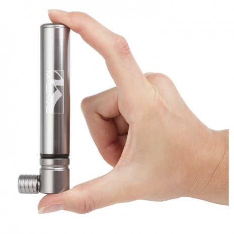 minipomp Air Midget met houder 12 cm zilver