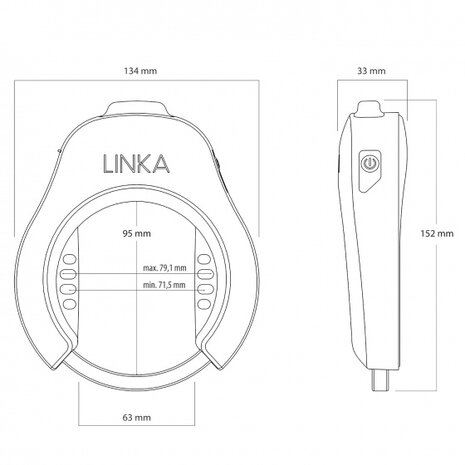 ringslot Smart Lock Bluetooth 63 x 9 mm zwart