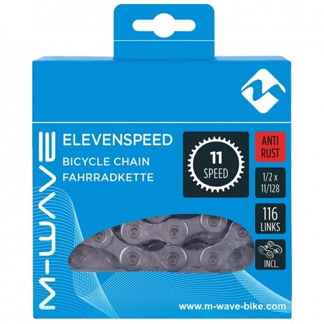 ketting 1/2 x 11/128 inch 116 schakels 11S antiroest zilver