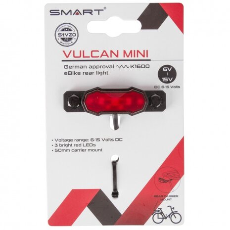 achterlicht Vulcan e-bike led rood/zwart