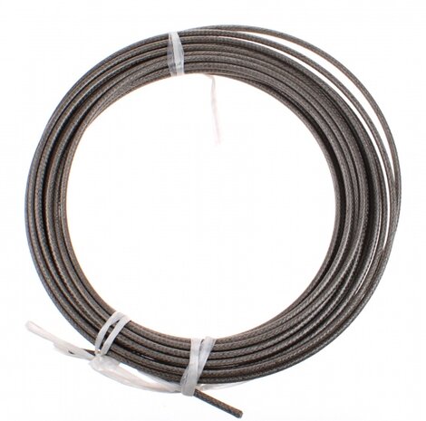 schakelbuitenkabel gevlochten 10 m x 4,9 mm titaan zilver