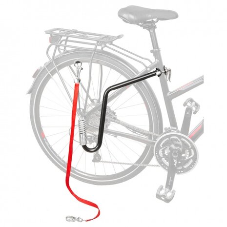 hondenlijn voor fiets met fietsbeugel 92 cm rood/zwart