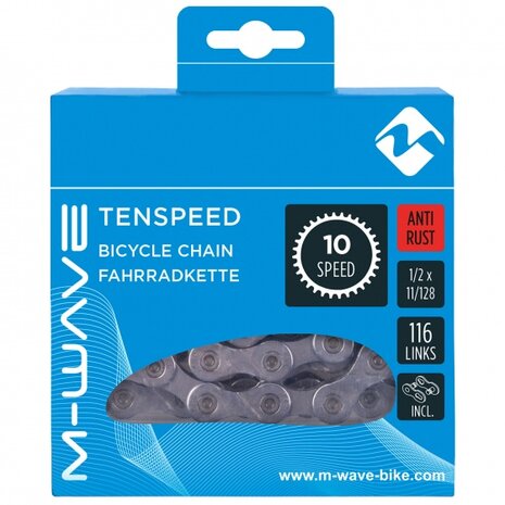 ketting 1/2 x 11/128 inch 116 schakels 10S antiroest zilver
