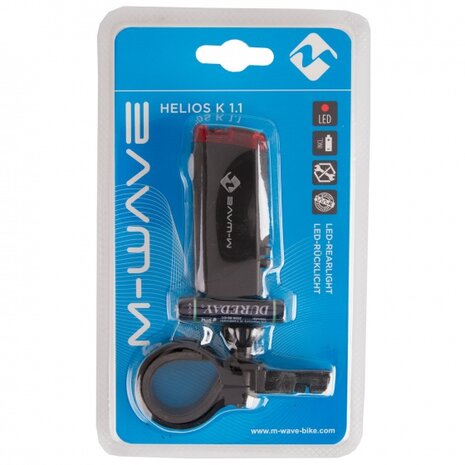 achterlicht Helios K 1.1 batterij led zwart/rood