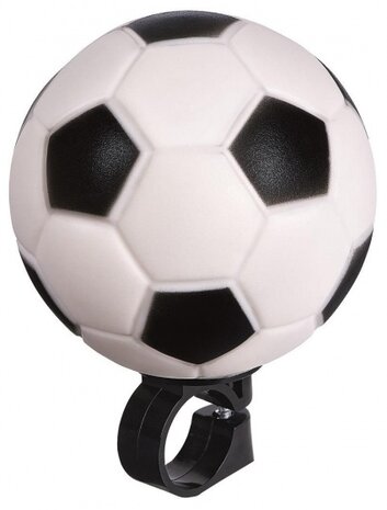 fietstoeter voetbal junior 7,5 cm zwart/wit
