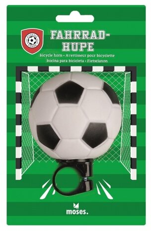 fietstoeter voetbal junior 7,5 cm zwart/wit