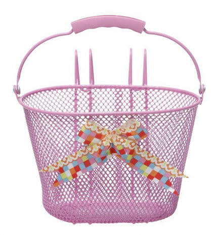 fietsmand Asti meisjes 8 liter 26 cm staal roze
