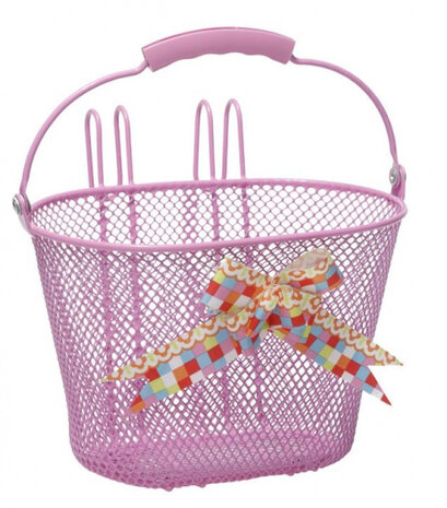 fietsmand Asti meisjes 8 liter 26 cm staal roze