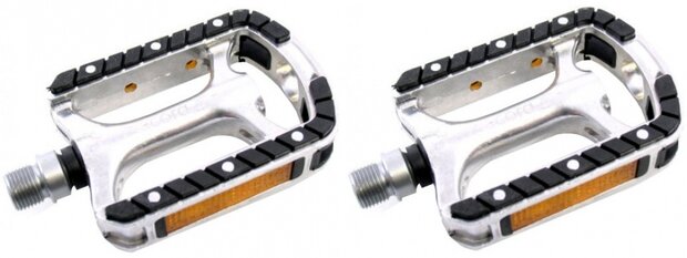 platformpedalen Luxe 9/16 inch stadsfiets zilver