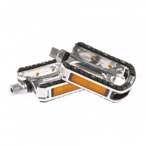 platformpedalen Luxe 9/16 inch stadsfiets zilver