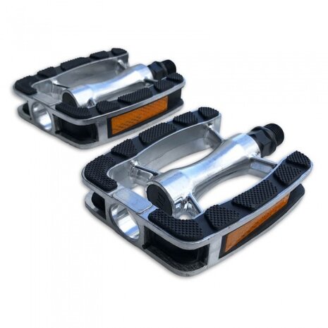 platformpedalen tourfiets 9/16 inch zilver/zwart