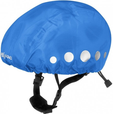 regenhoes fietshelm polyester blauw maat M