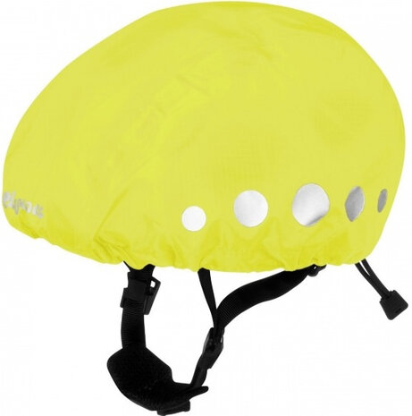 regenhoes fietshelm polyester geel maat M