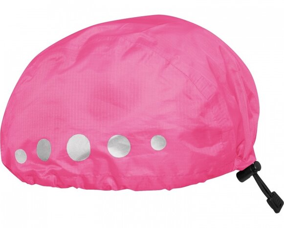 regenhoes fietshelm polyester roze maat S