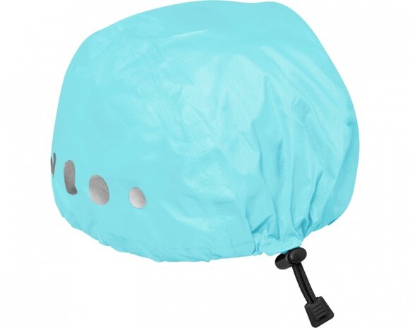 regenhoes fietshelm polyester turquoise maat S
